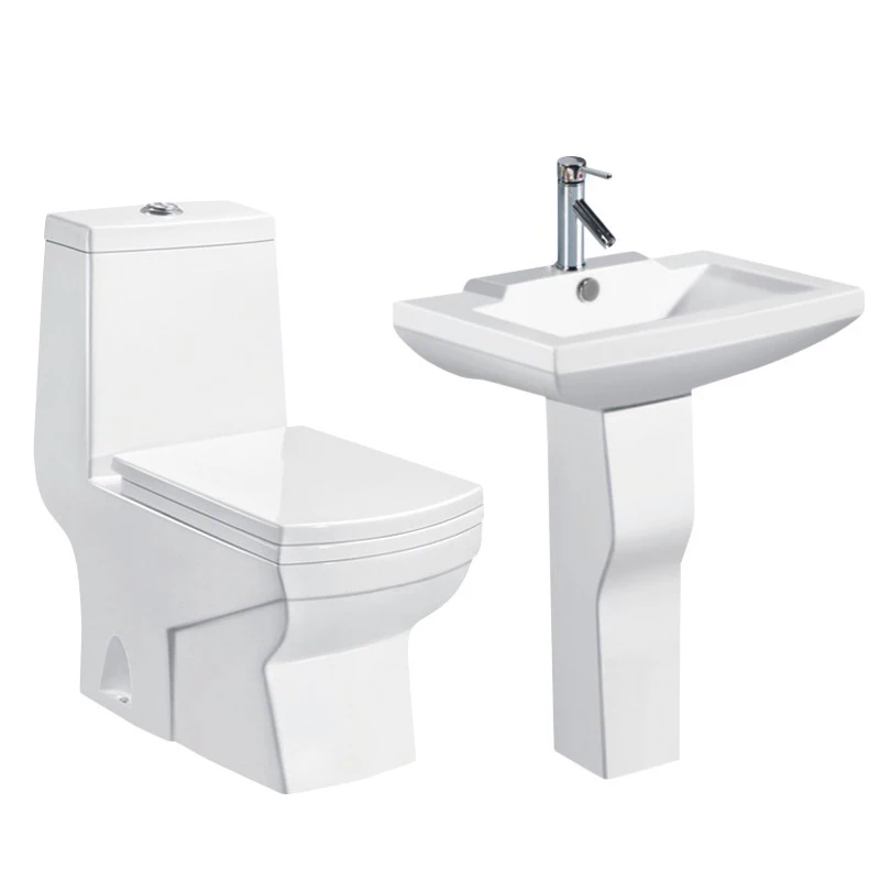 ceramic sanitary ware suite p trap bathroom wc wash hand pedestal basin set toilet and basin combination