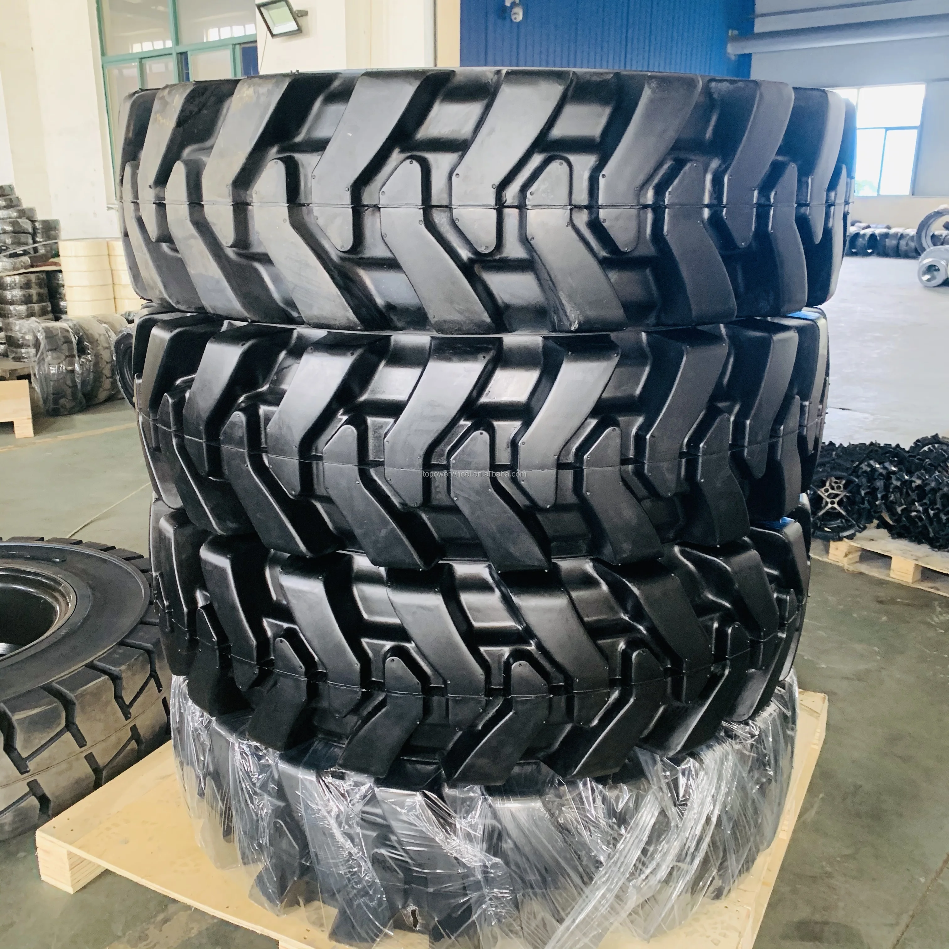Jiangsu solid tire Topower brand super elastic tyres puncture free airless solid tyres 1400 24  13 - 24 13x24 14x24 for forklift