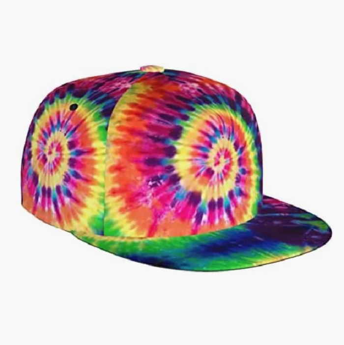 Design Your Own Black Purple Pink Tie Dye Snapback Hat Cap