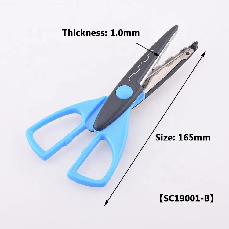 hot sale kid student abs handle craft decorative scissors stainless steel paper and leather scissors