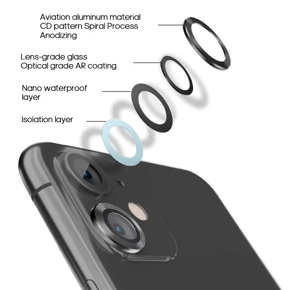 Camera Lenses Protectors Mica De Vidrio Para Camara Protectores De Lente Para Celular Camera Tempered Glass For Iphone 12 13 14