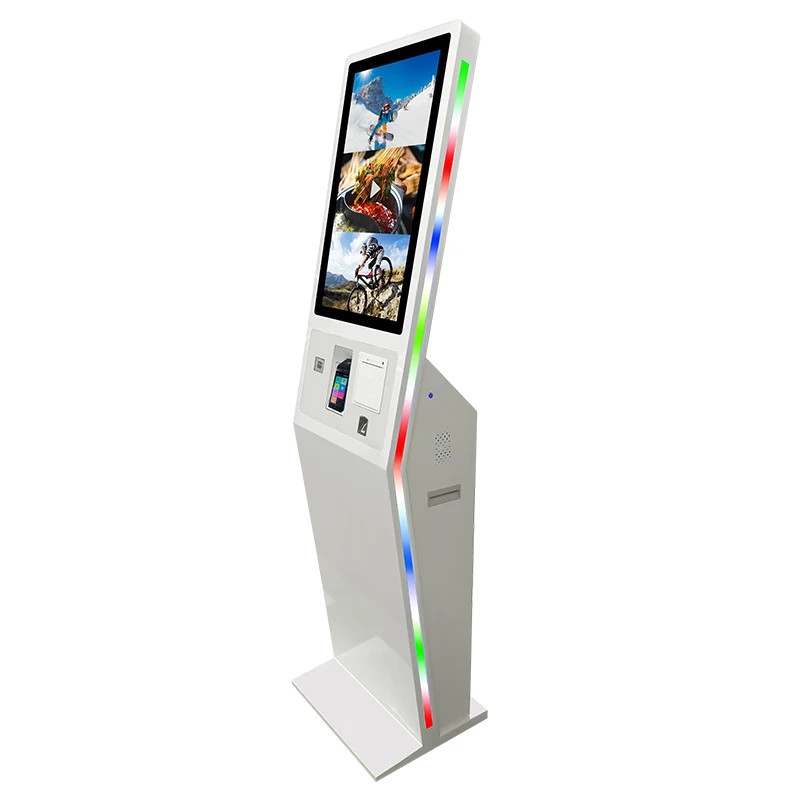 27 Inch  Finger  recognition  Customized self payment machine Windows PC all in one touch screen with LED stripe