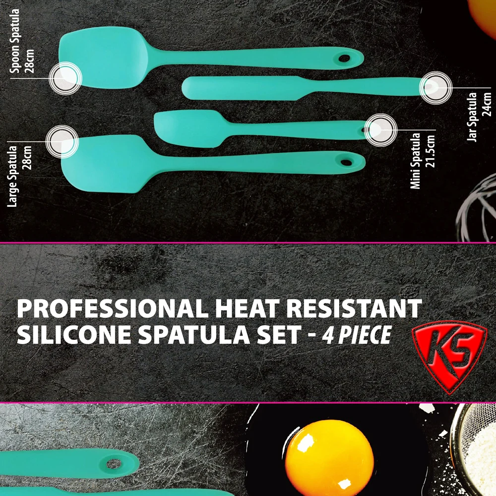 Hot Selling Heat Resistant Silicone Spatula Set Rubber Silicone Kitchen Cooking Mixing Baking Scraper for Nonstick Cookware