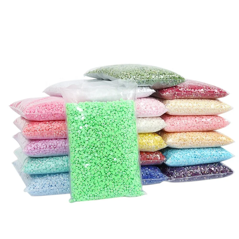 Meiyin Meilin 2mm 4mm 6mm 8mm 10mm FlatBack Pearl Half Round Beads abs Flat back loose pearls jewelry Decoration