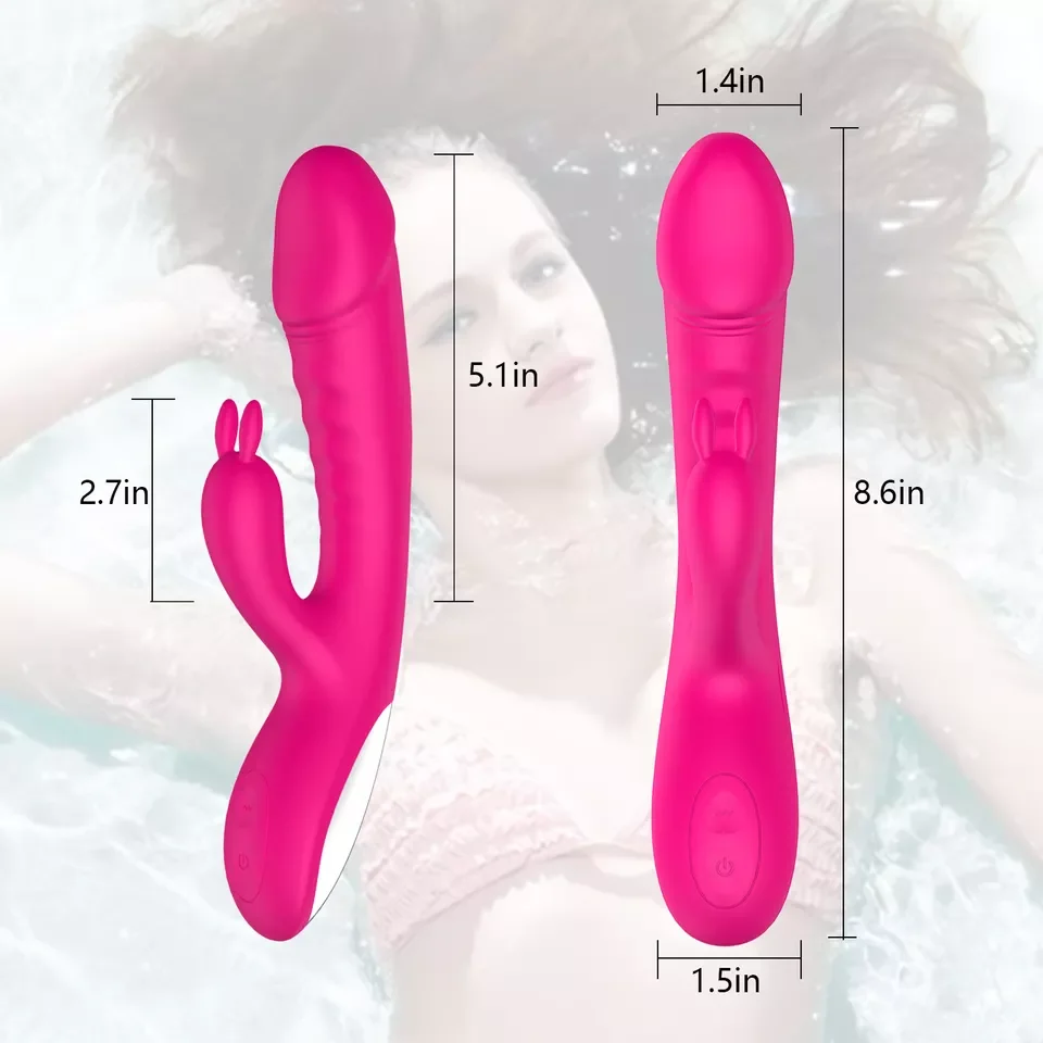 Automatic Heating Rabbit Vibrator Clitoral Massager G Spot Stimulator Vagina Thrusting Dildo Vibrator Adult Sex Toys for Women