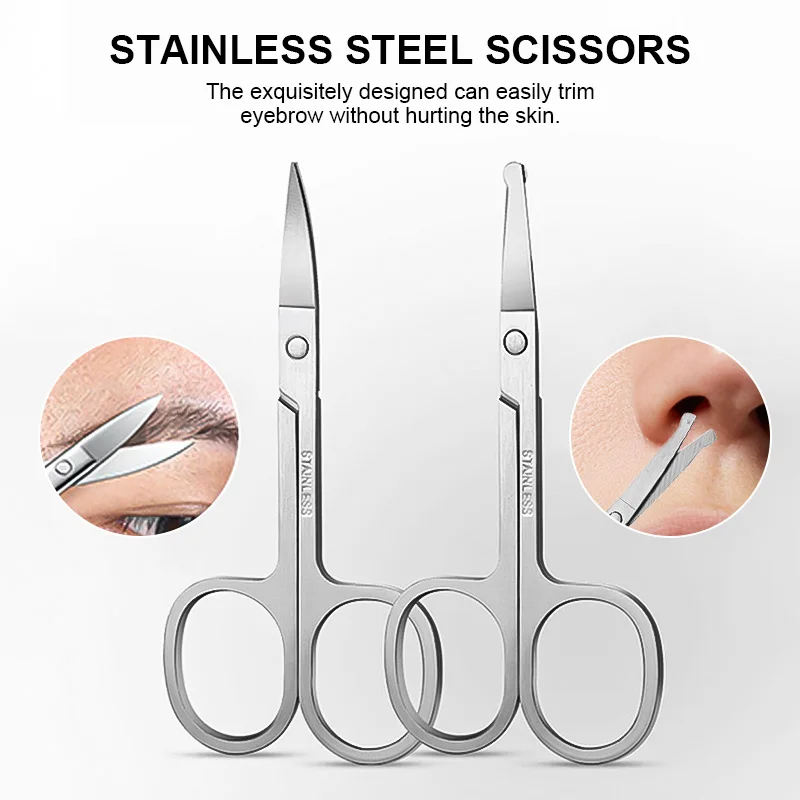 26 in 1 Full Set Professional Manicure and Pedicure Nail Care Tool Kit Stainless Steel Scissors Fingernail Clipper for Gift