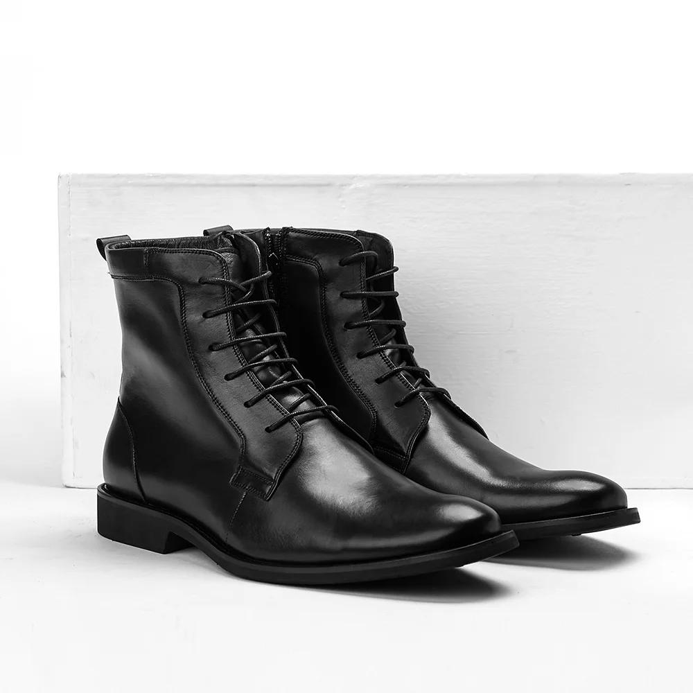 
2020 European style party casual handmade pointed toe genuine leather mens boots italian dress shoes for men 