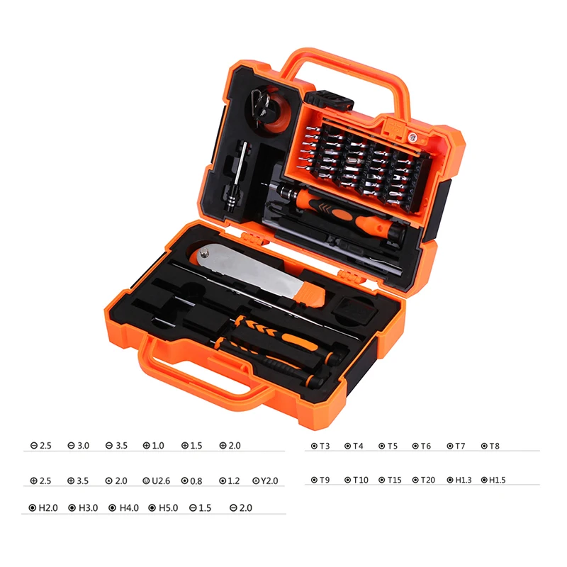 
45 pcs magnetic screwdriver tool combo kit set travel box package tool sets mini precision watch screwdriver set tool kit 