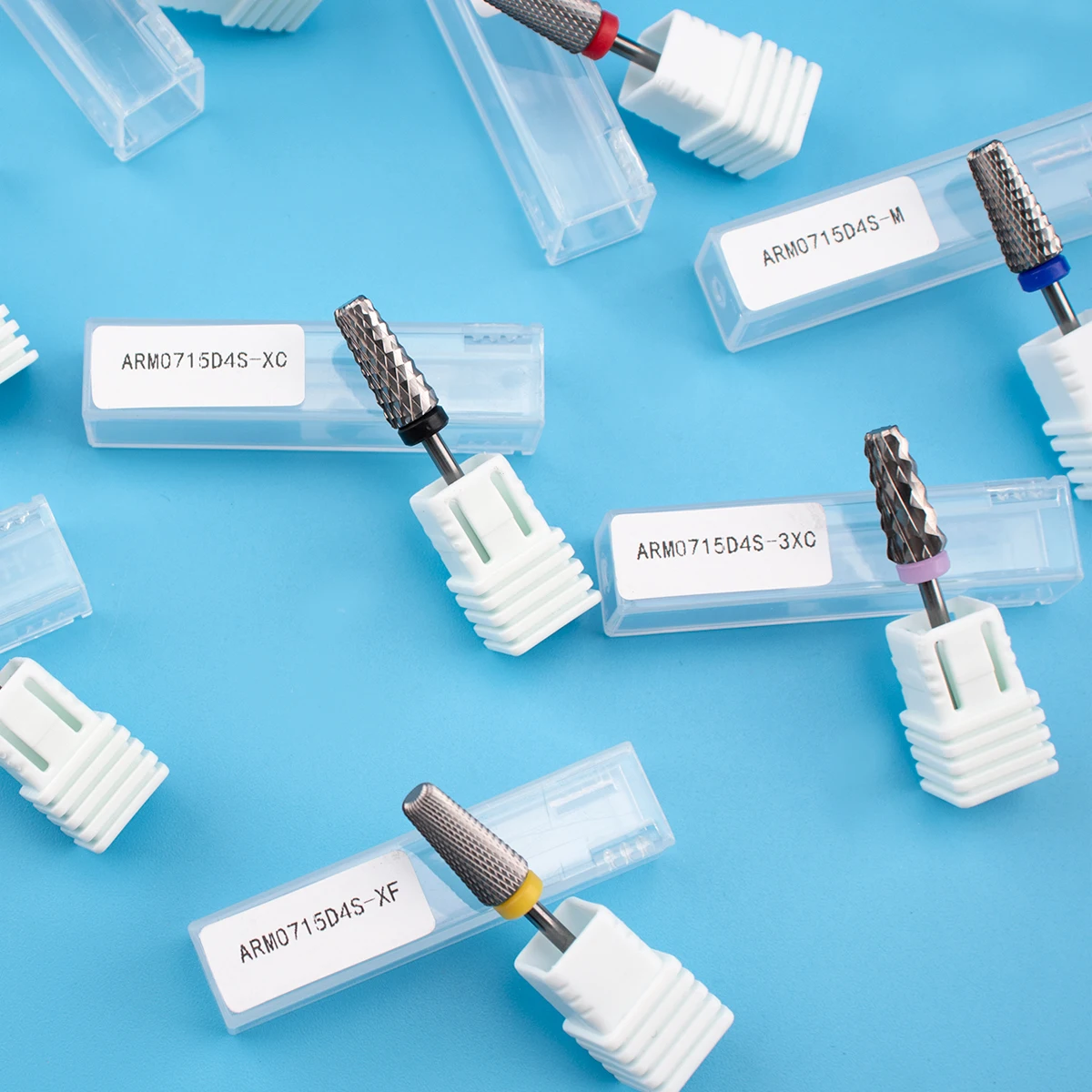 Misbeauty High quality Rose Gold Coating Tungsten Carbide Nail Drill Bits Carbide nail Drill Bits with Prevent dust from flying