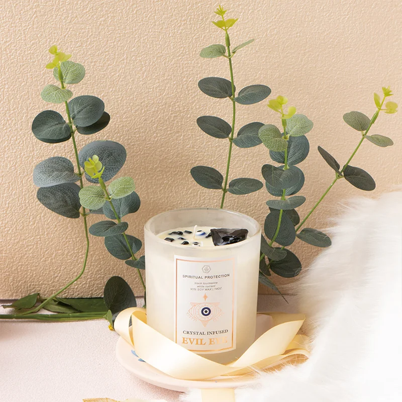 customised geo cut glass candle jar luxury Gift box soy wax  tealight colorful crystal candle holder