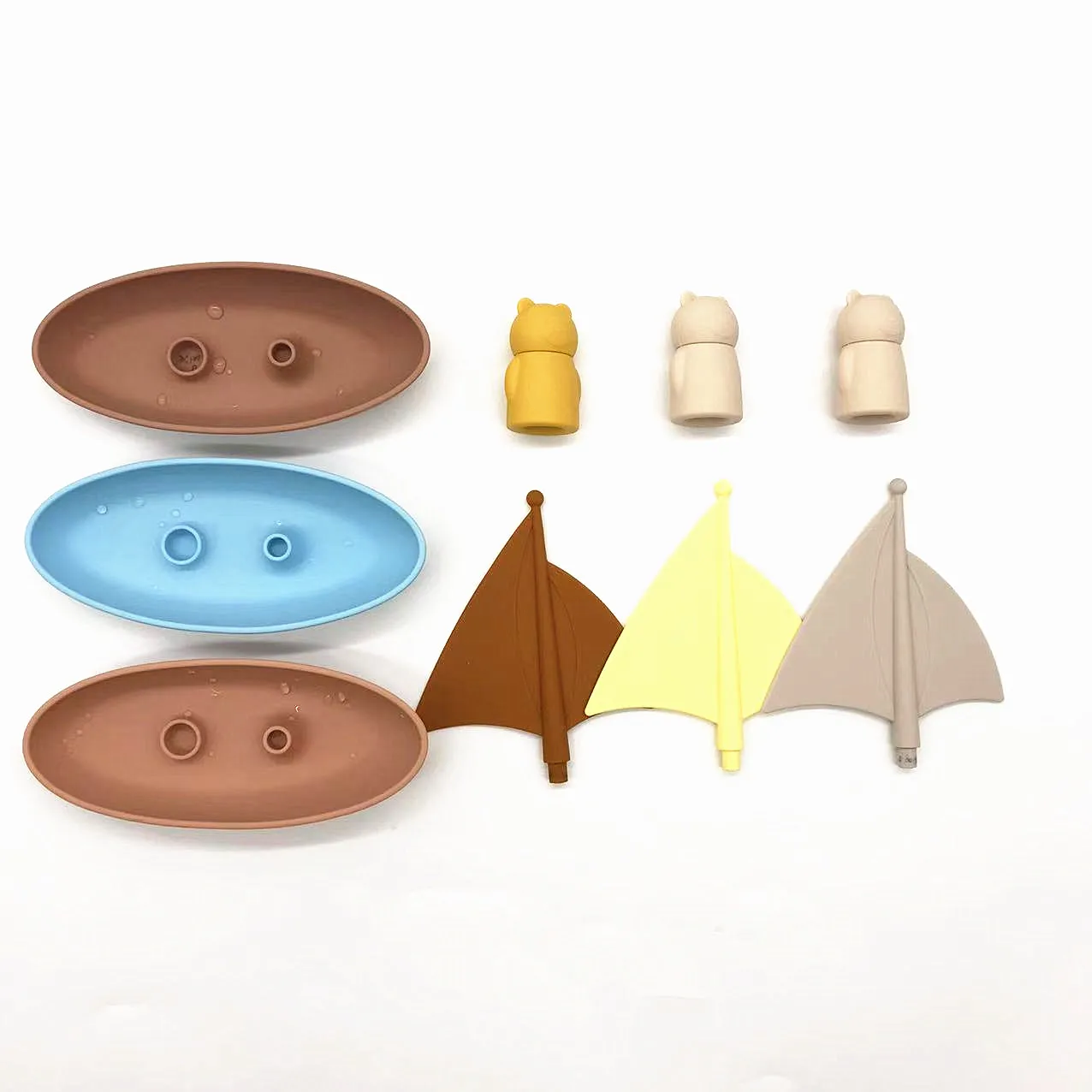 Wholesales Bath Toys for Baby Infants, Silicone Bathtub Floating Bear Toy for Toddler, Kids Pool Bath Boat Play Set