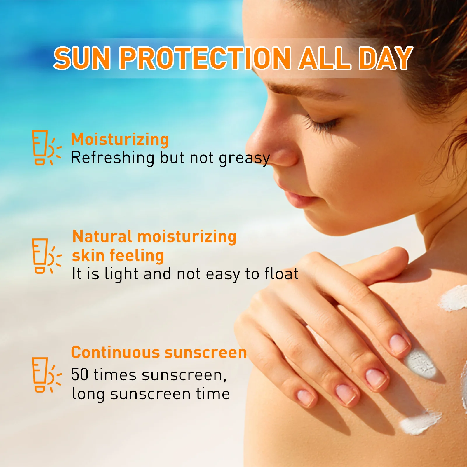 Liquid Protective Cream UV Protective Summer Outdoor Moisturizing and repairing Facial Skin Protective Cream 50ml