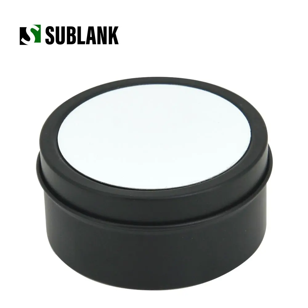 Sublimation Metal round Candle Jar Aluminum sheet unscented soy wax Custom Heat transfer Blank Lighter Logo  candle holder