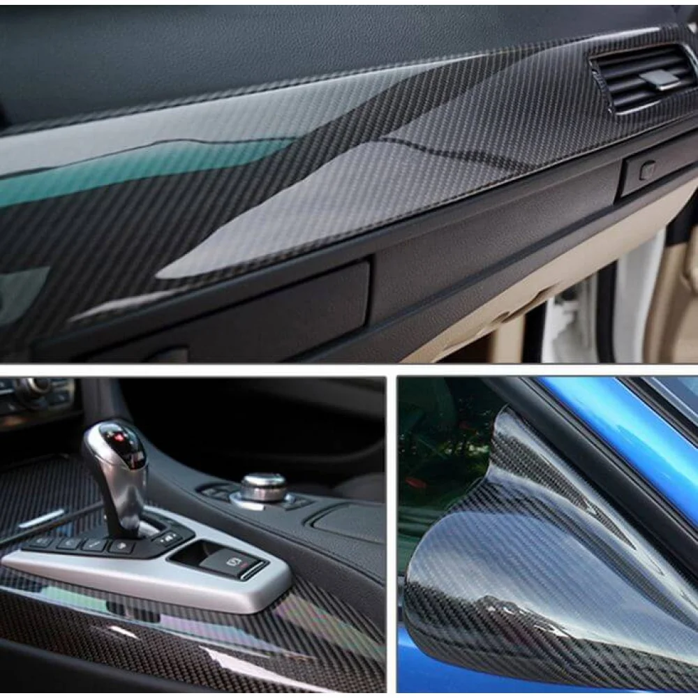 Hot Sell Air Free Channel Glossy 6D 7D Carbon Fiber Black Special Texture Self Adhesive Vinyl Car Wrap Factory Wholesale