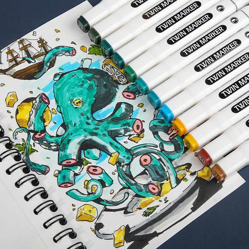 Multicolor 36pcs/set art marker Factory Wholesale supply double point marker alcohol-Based dual tip twin marker for painting