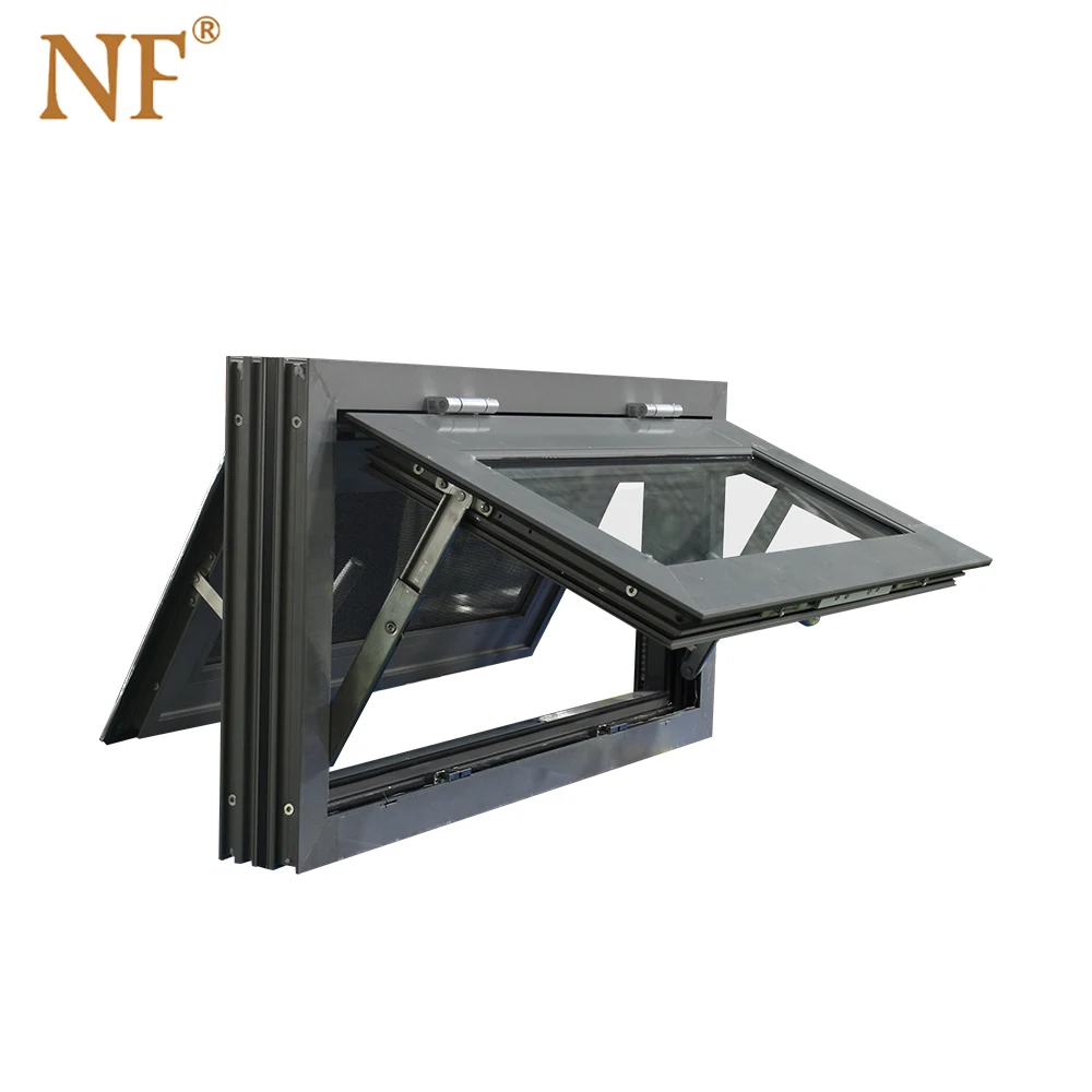 Hopper inward opening aluminum awning window