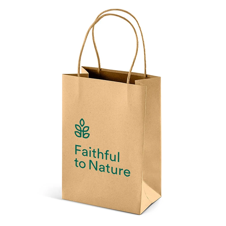 80gsm Flat Handle Bags Different Sizes Kraft Brown Paper Bags With Flat Handles For Pamper Sets Art &Craft Items