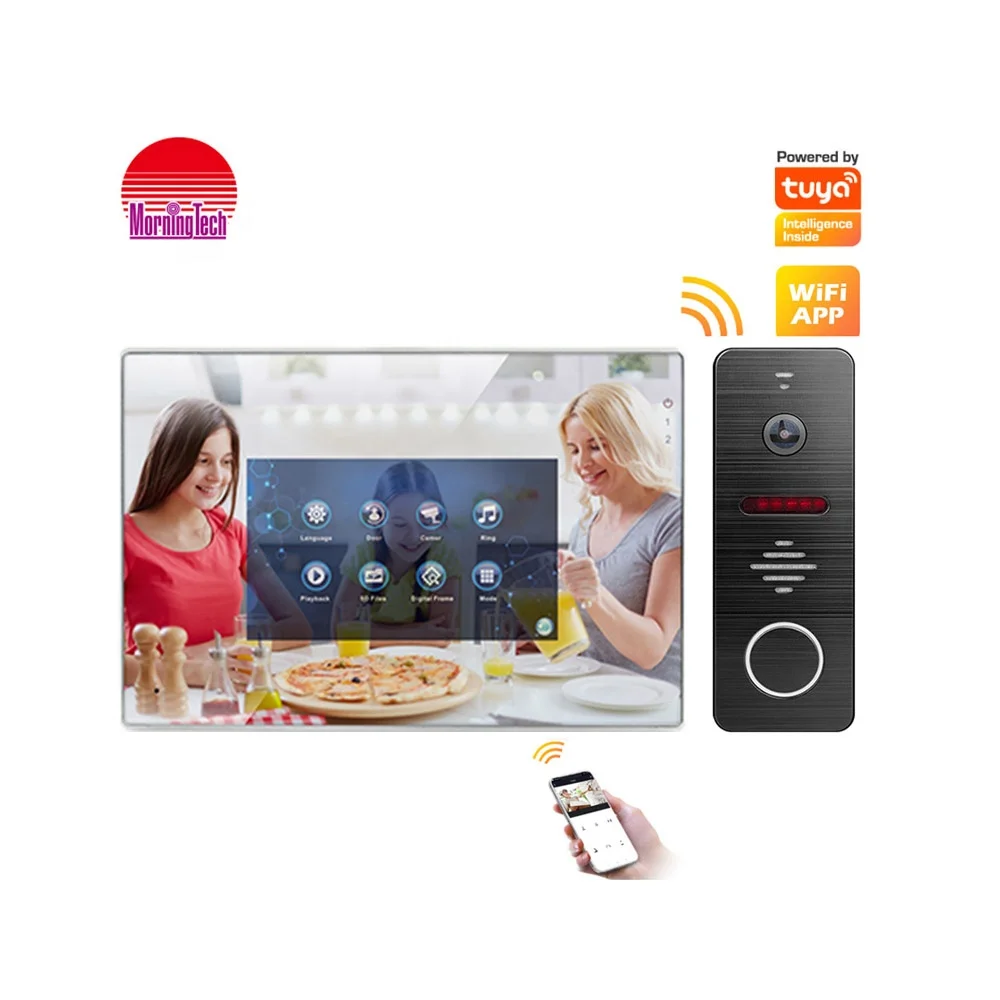 1080P wireless hidden camera wifi video door lock intercom smartphone doorbell