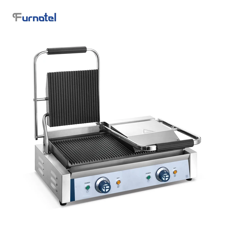 Contact Grill Double Plate for Breakfast Coffe Shop Panini Grill Sandwich Makers Electric