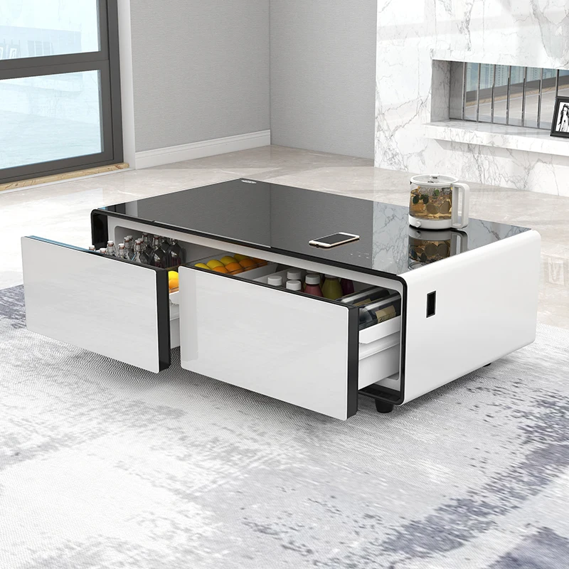 Home Smart Furniture Center Desk Smart Coffee Table With Fridge Drawers Cooling Music Speakers New Popular Coffee Tables