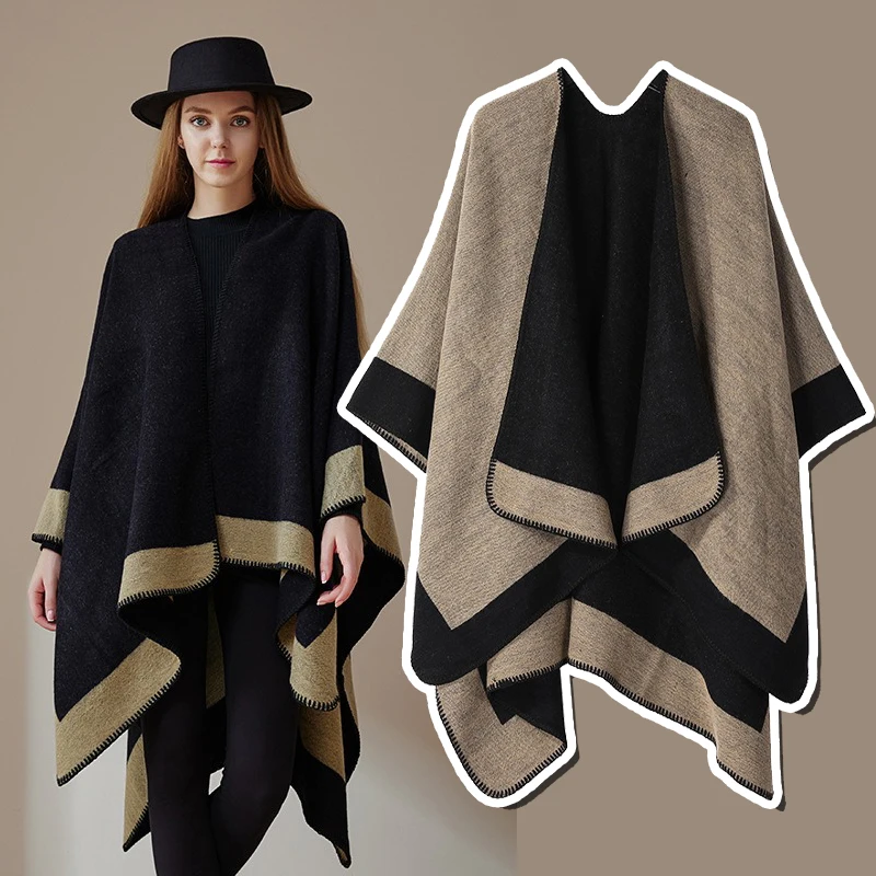 China Factory Brand Custom Winter Cashmere Feeling Women Scarf Female Luxury Brand Scarves Lady Cape Heavy Pashmina Poncho