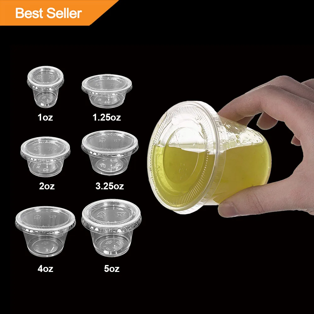 Yiqiang ODM/OEM Wholesale Takeaway Restaurant Printed Seaable Packaging Supplier, Disposable Plastic Pudding Saucers Soufle Cups