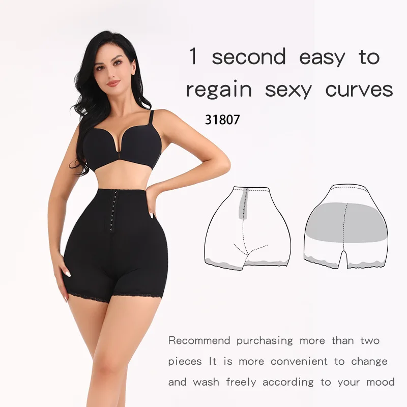 Cross border European and American tummy hugging pants with buckle shaping and hip lifting features, lace waist cinching