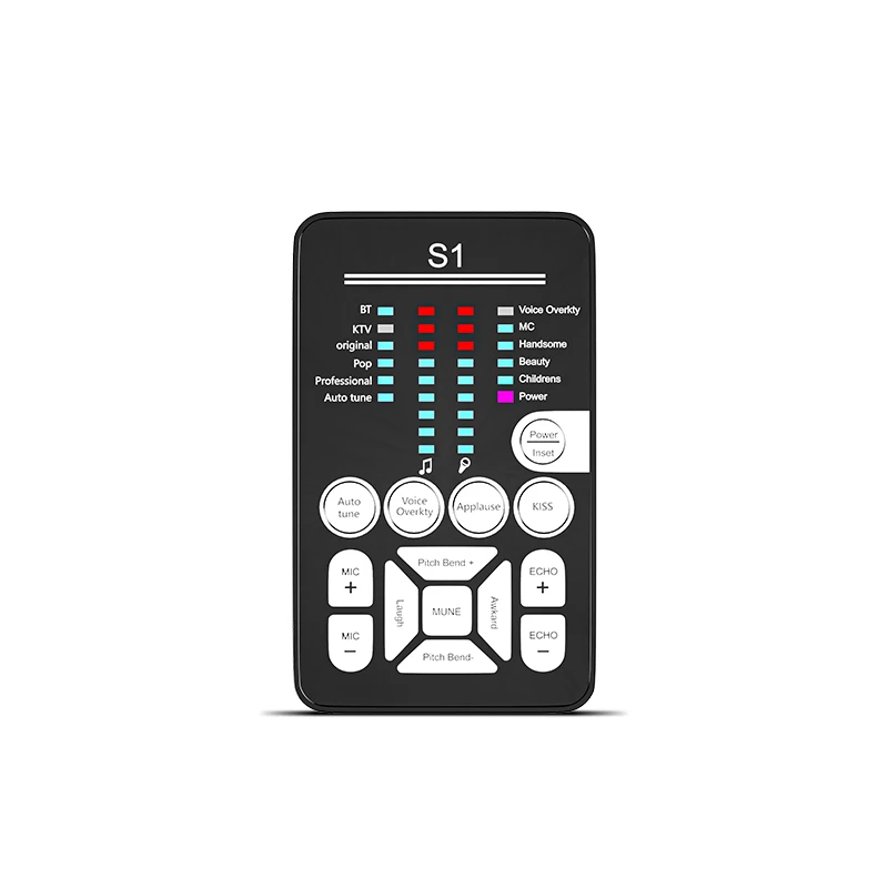 Hot Sale S1 Handheld Voice Changer Sound Card for Sound Recording Living Gaming Church