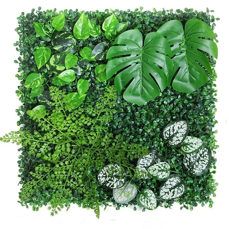 Decorative Plastic Boxwood Hedge Panel Artificial Plants Grass Green Wall for Vertical Garden