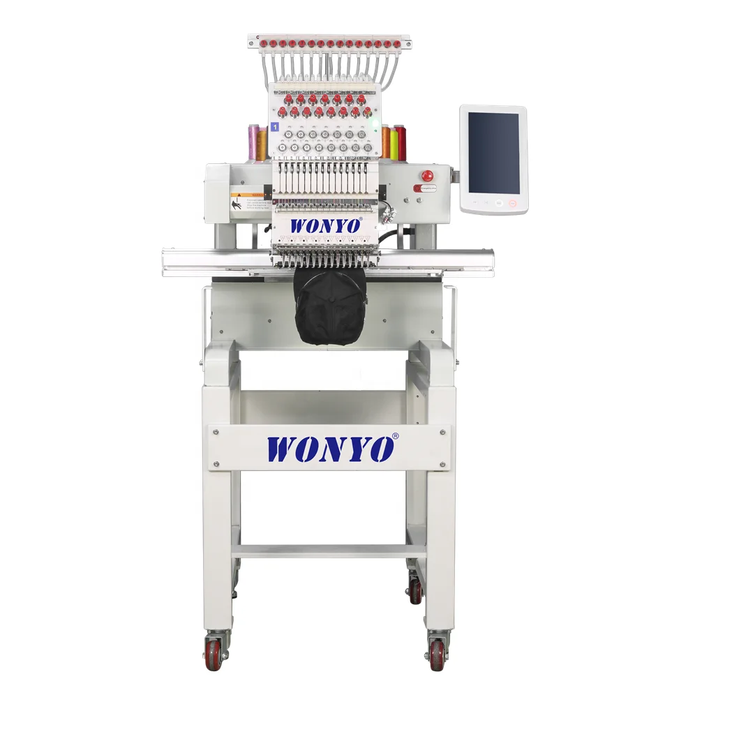 DDP Good Price One Head 12 Needle 400*600mm High Speed Cap Garment Flat Auto Computer embroidery Machine Suit For Beginners