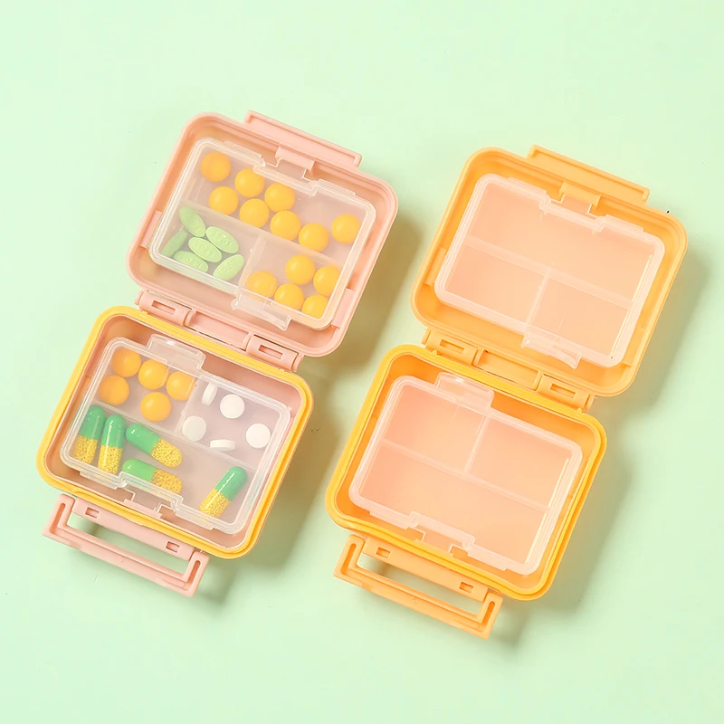 Plastic Pill Box Medicine Storage Case 6 Compartment Pill Dispenser Box Organizer Vitamin Capsules Storage Box