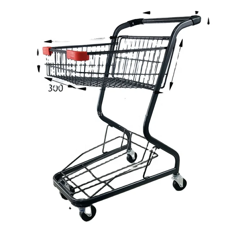 Factory direct competitive price double layer shopping trolley carts