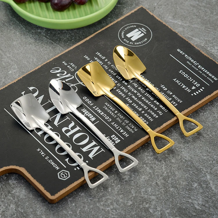 OEM custom wholesale silver cusp spoon Coffee dessert teaspoon Long handle gift teaspoon silver cusp spoon