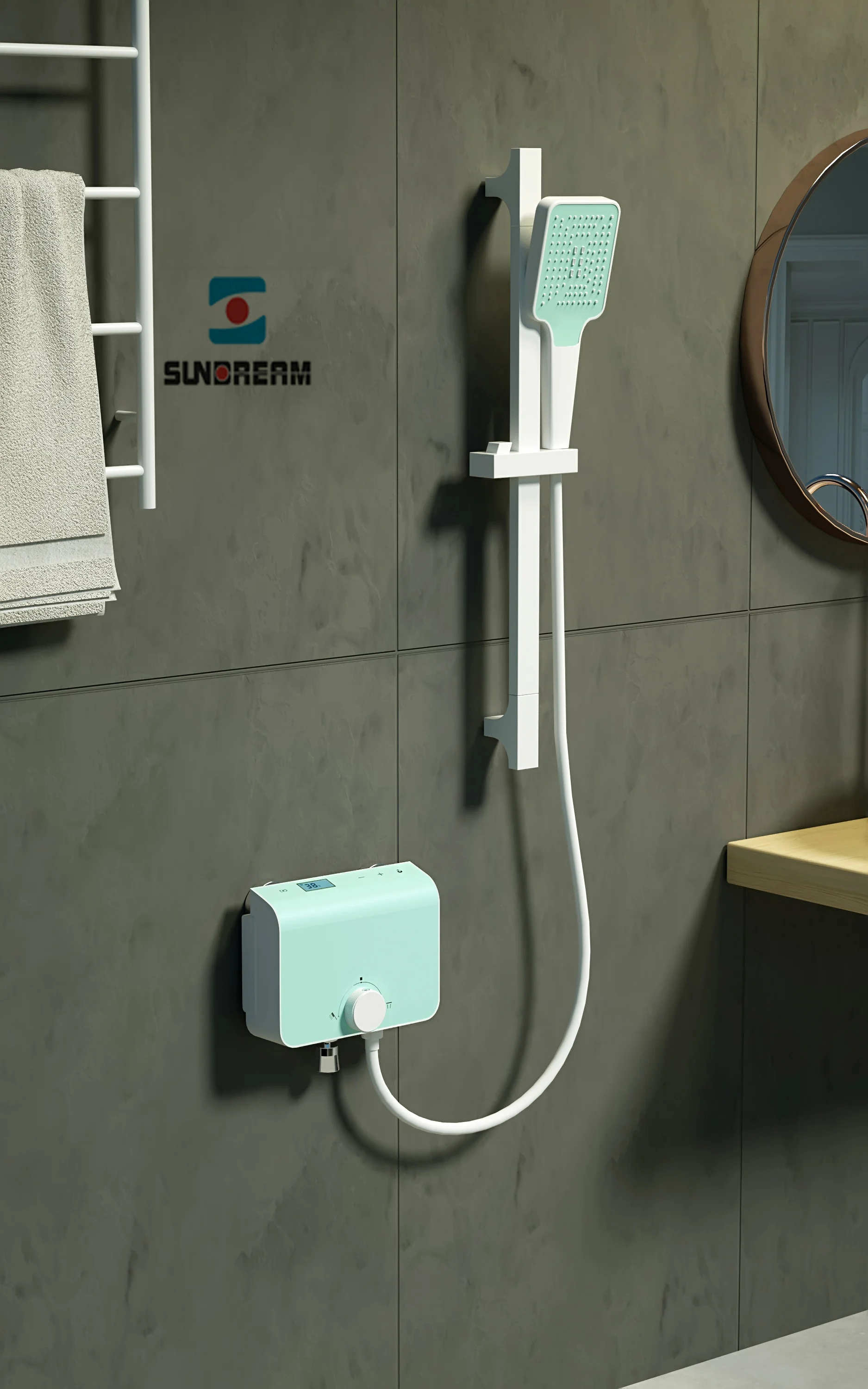 SUNDREAM smart brass rain shower set luxury bathroom faucets rain shower set with head shower