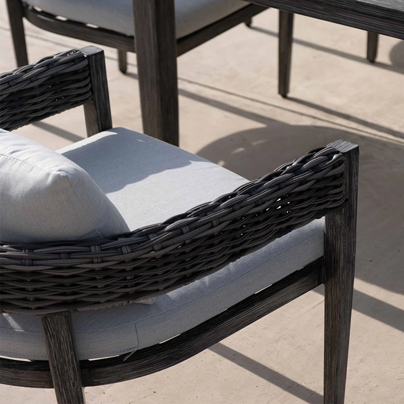 Factory direct sale outdoor dining set furniture 6 seaters dinning set modern