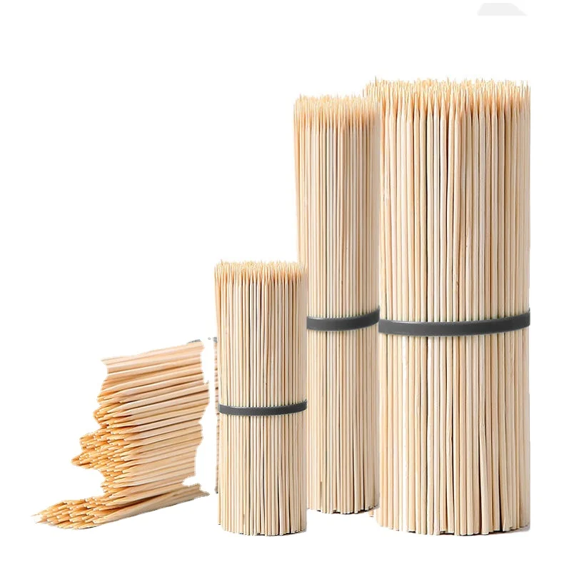 Wholesale Custom Biodegradable Bamboo Sticks Barbecue skewers bbq Round Bamboo Sticks
