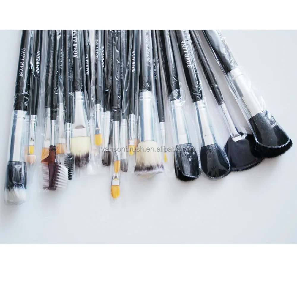 High Quality Vegan Hair 24pcs Professional Makeup Artist Brush Set Personalized Make Up Brush Belt with PU Leather Waist Pouch