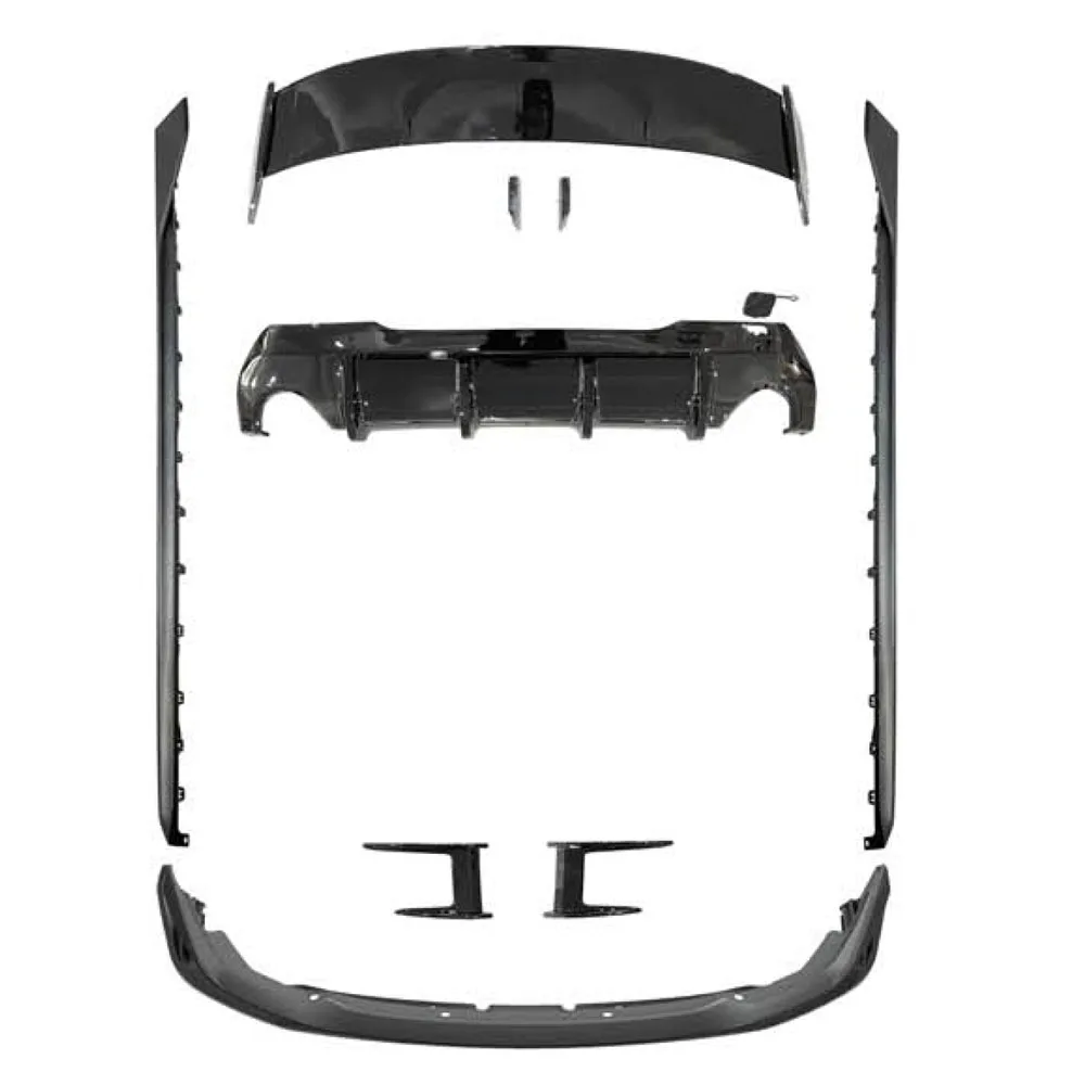 1 serie F40 Front Lip Rear lip and car side skirts Matte Black  MP Aerokit for BMW