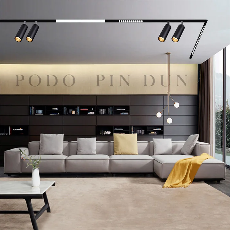 ECOJAS living room interior designer modern commercial multi functional low voltage dc 24v 4 wire led magnetic track system