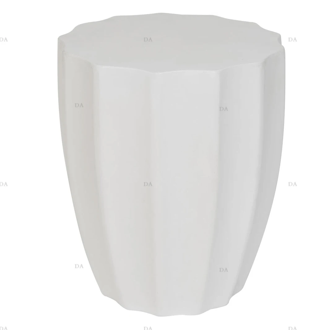 Speckled White MgO Square Twisted Indoor And Outdoor Side Table