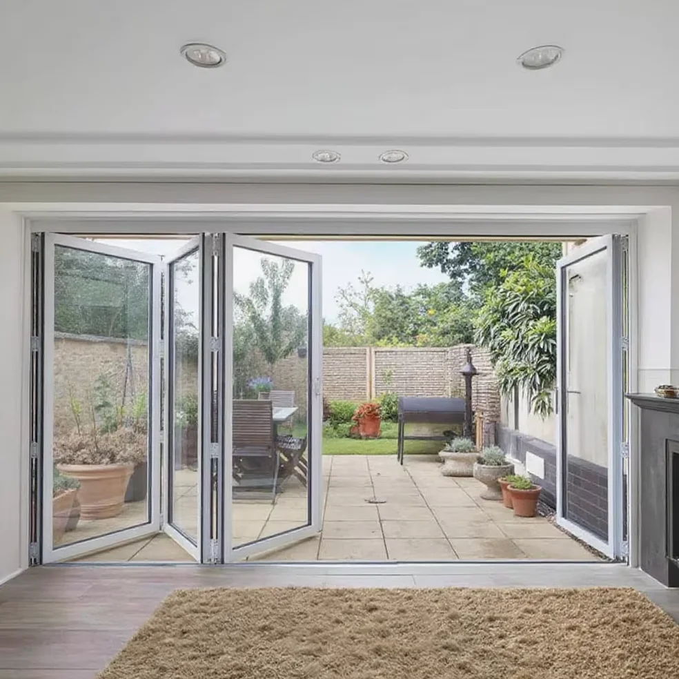 Best Price Folding Sliding Aluminum Doors Patio Bifold Door Black Accordion with Double Glazing Folding Doors