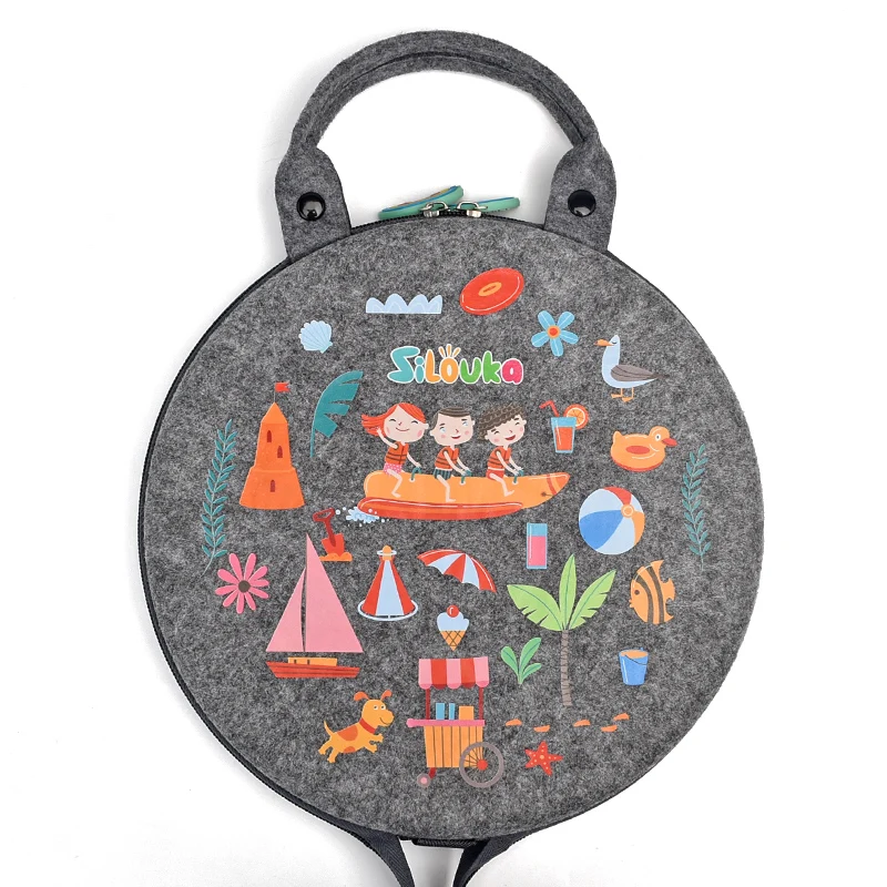 Montessori Basic Skills Activity Toys Board Toddlers Early Education Baby Felt Busy Board Bag Multi Activities Felt Busy Books