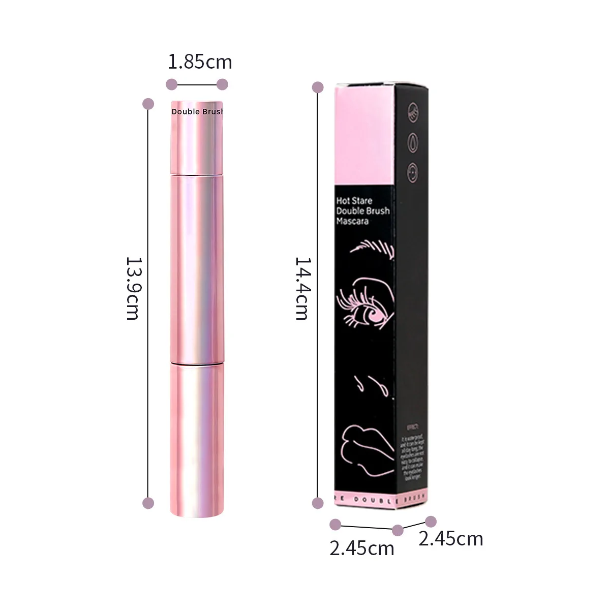 New Arrival Double Headed Double Effect Mascara Thick And Long 2 In 1 Waterproof Mascara Not Blooming Makeup Eye Mascara