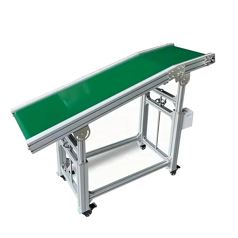 Light duty online conveyor Aluminum profiles Rubber Belt Conveyor
