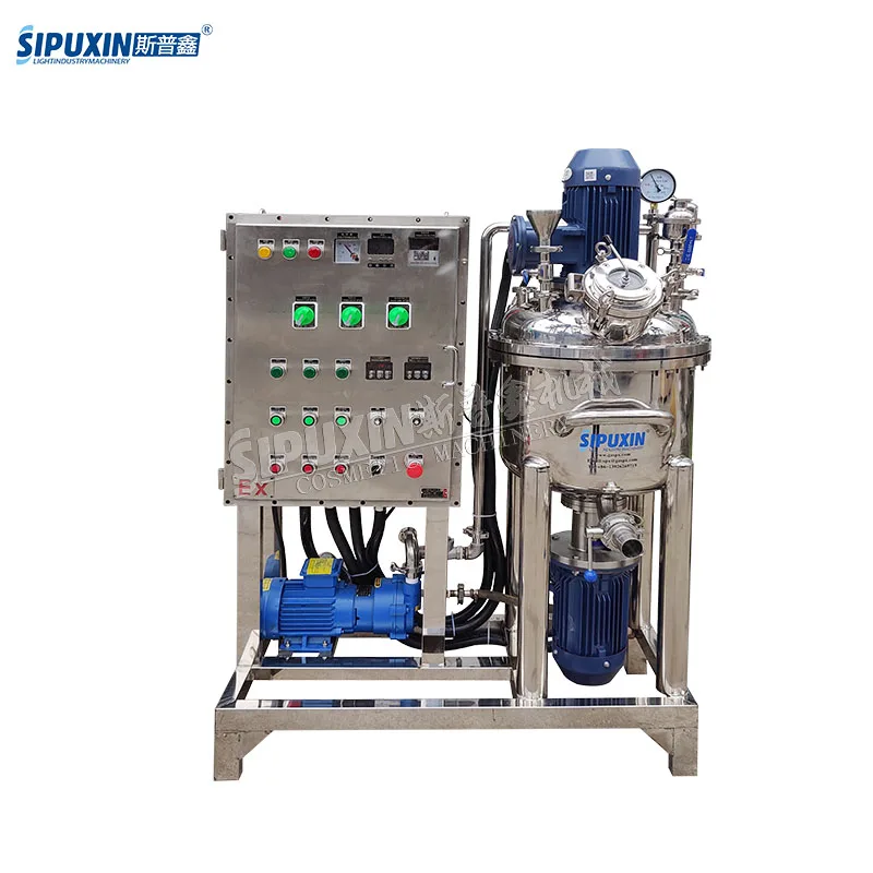 GMP standard 50L  steam heating small explosion-proof vacuum homogenizing emulsifier
