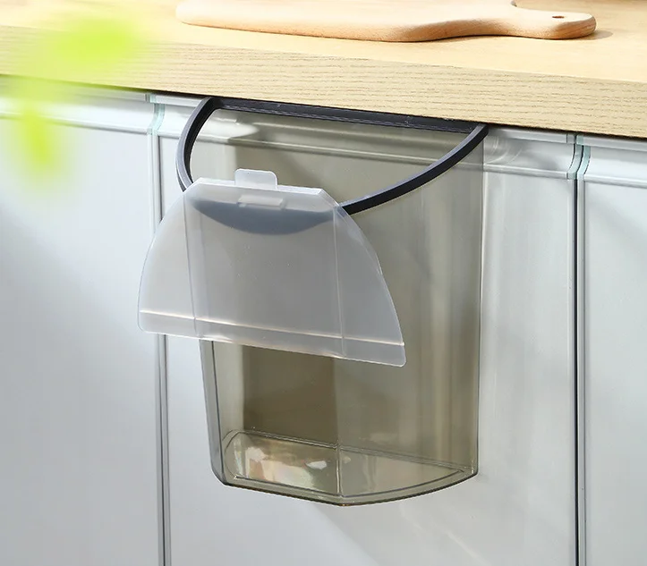 Hot Selling Waste Plastic Kitchen Bins Basket Garbage Bathroom Wall-mounted Trash Can With Lid