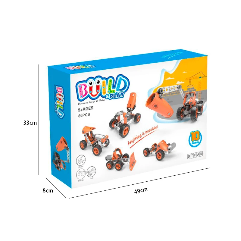 
STEM Building Toys for Boy 6-8 Years Educational Engineering Building Kit Erector Toys 82pcs 