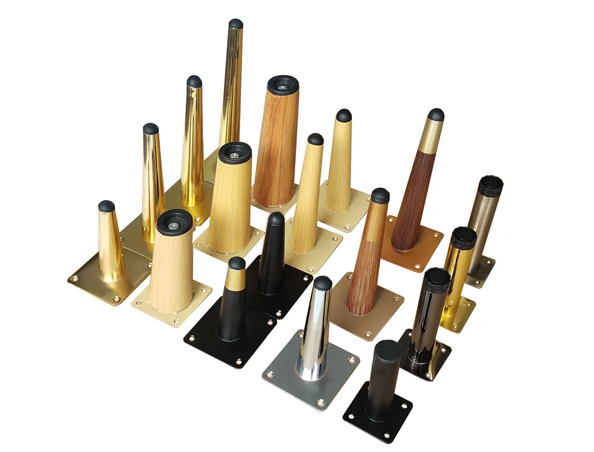 Coffee Table Couch Sofa Cabinet Chair Dresser Bed Desk 150mm 6 Inch Heavy Duty Beech Color Metal Slant Angled Tapered Legs