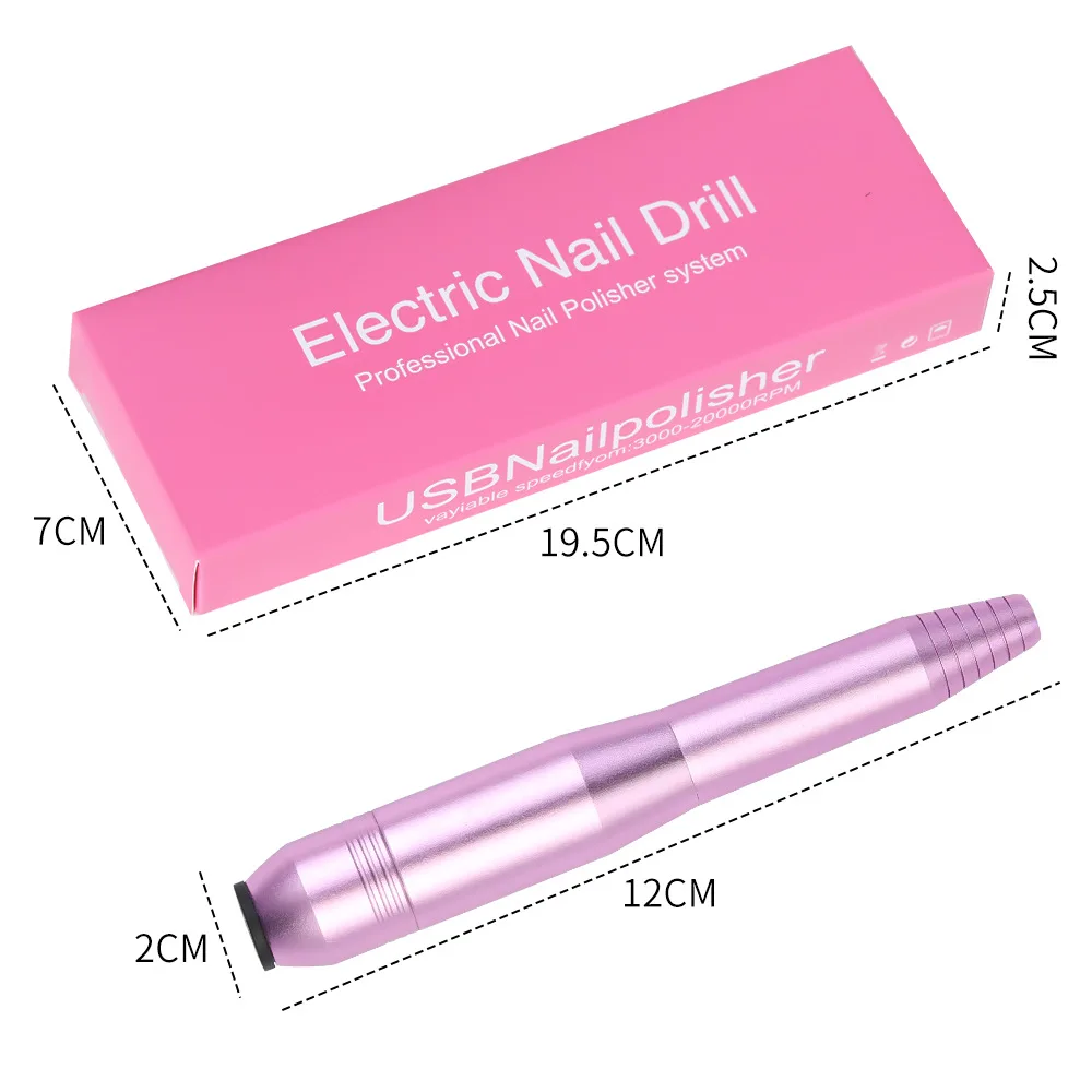 Portable Electric Nail File Polishing Tool Manicure Home Salon Electric USB Electric Drill Machine Set