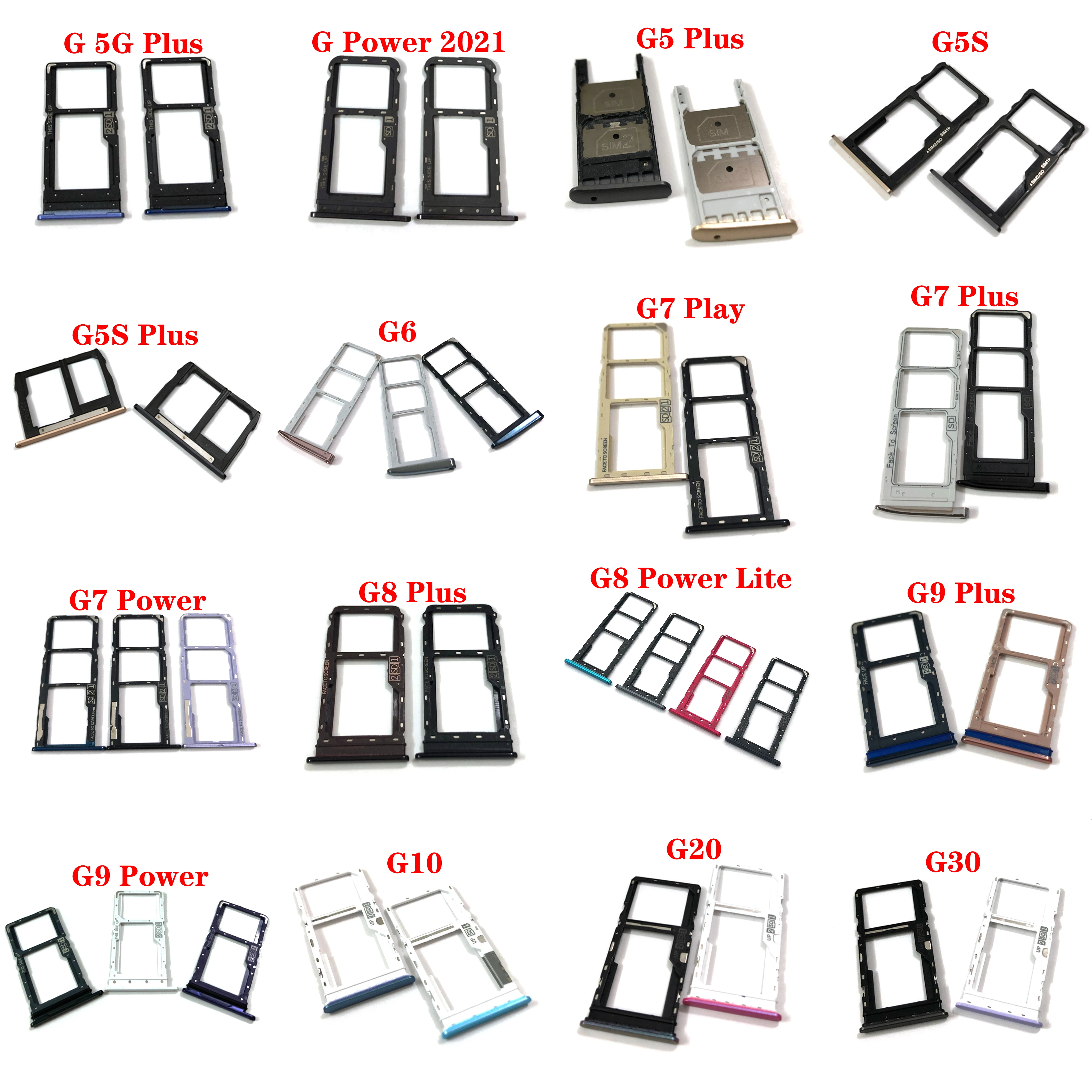 High Quality Sim Card Tray Holder for Motorola Moto G G5 G5S G6 G7 G8 G9 G10 G20 G30 G50 G60S G100 5G Plus Play Power Lite 2021